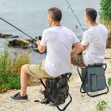 Tabouret Pliable Sac à Dos Glacière - Idéal pour les Activités de Plein Air