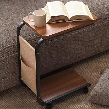 Table d’appoint en forme de C – Élégance, praticité et rangement intégré