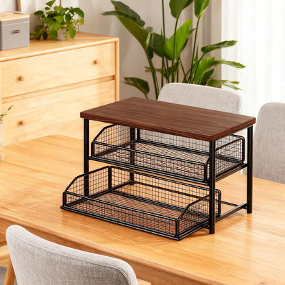 Organisateur Café Multifonction avec Tiroir – Design Moderne, Gain de Place et Rangement Optimal