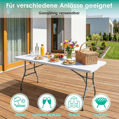 Table Pliante 180 cm – Idéale pour Pique-nique, Voyage et Maison