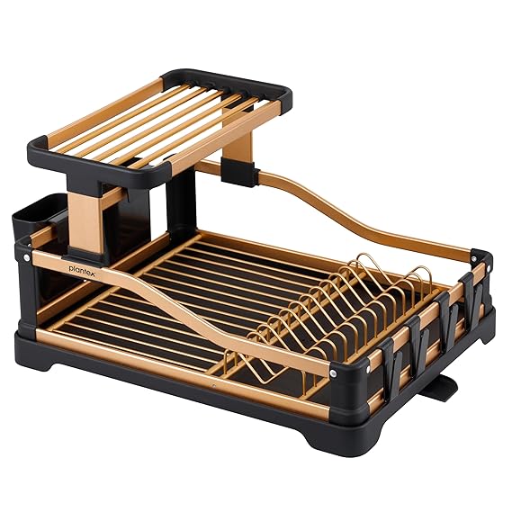 yarabox Égouttoir à vaisselle 2 niveaux en aluminium antirouille