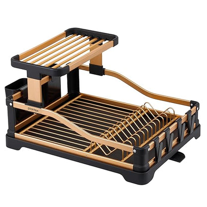 yarabox Égouttoir à vaisselle 2 niveaux en aluminium antirouille