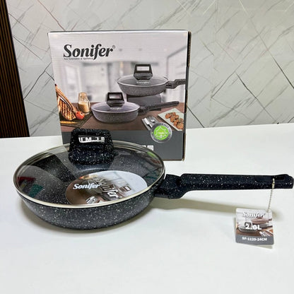 Poêle Sonifer Granite Antiadhésive avec Couvercle