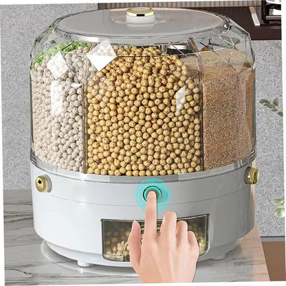 Distributeur Rotatif 360° – Stockage Hermétique pour Riz et Céréales