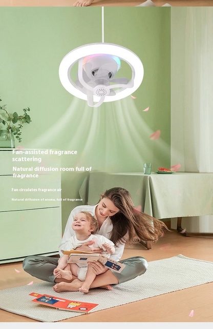 Plafonnier LED Intelligent avec Ventilateur 360°