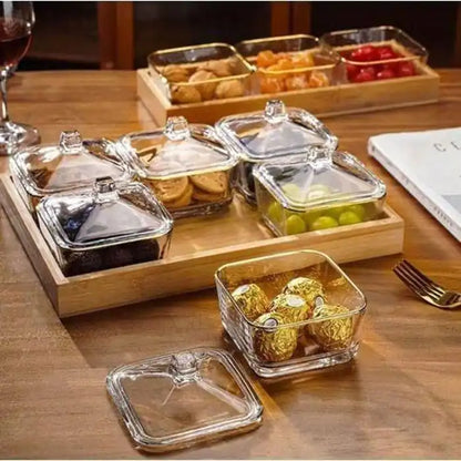 Présentoir Snacks Bois & Verre 6 Cases