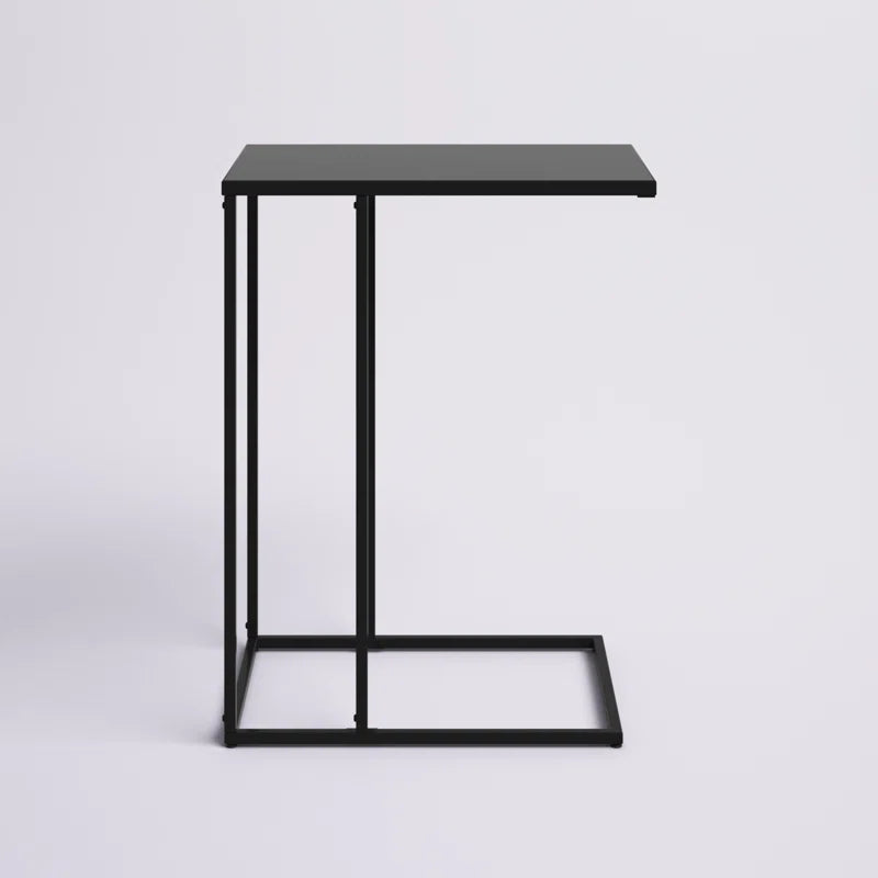 Table d’Appoint Industrielle – Design en Forme de C