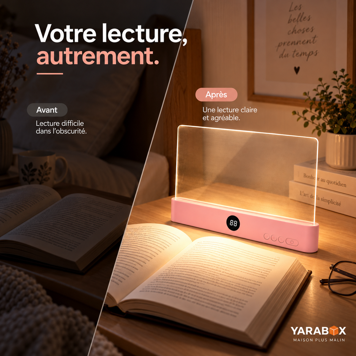 Lampe de Lecture 2-en-1 – Éclairage Confortable pour Lire & Étudier