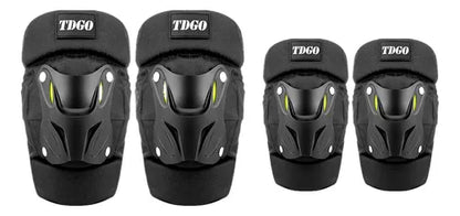 Kit de Protection Moto 4 Pièces – Genouillères et Coudières Renforcées avec Bandes Réfléchissantes – Sécurité et Confort pour Motards