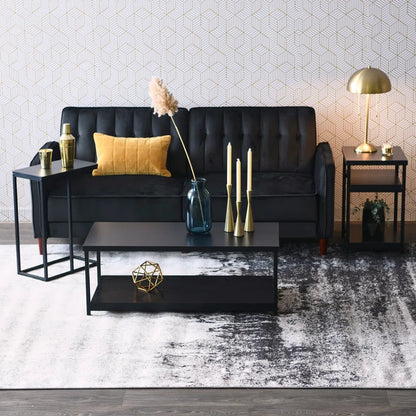 Table d’Appoint Industrielle – Design en Forme de C