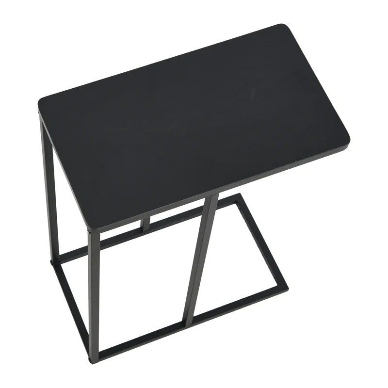 Table d’Appoint Industrielle – Design en Forme de C