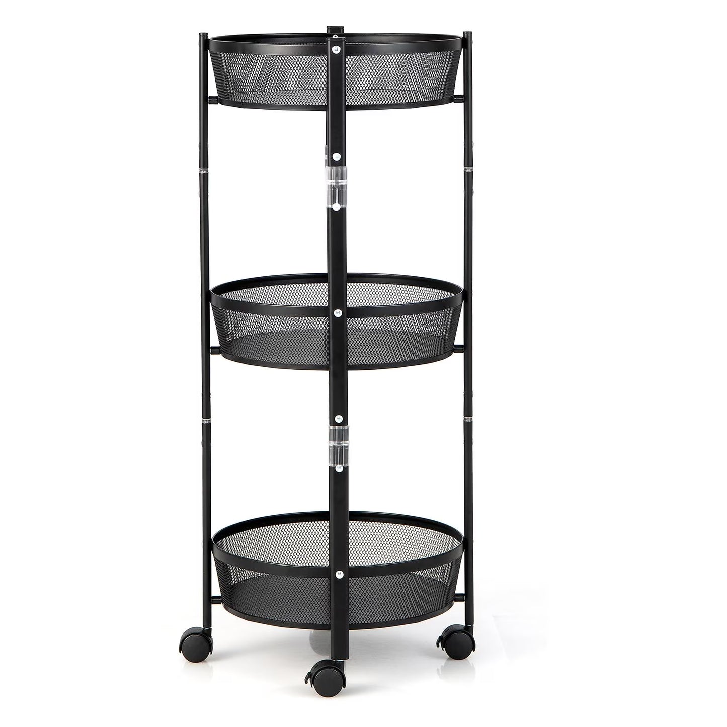Chariot de Rangement Pliable 3 Niveaux – Gain de Place et Organisation Intelligente