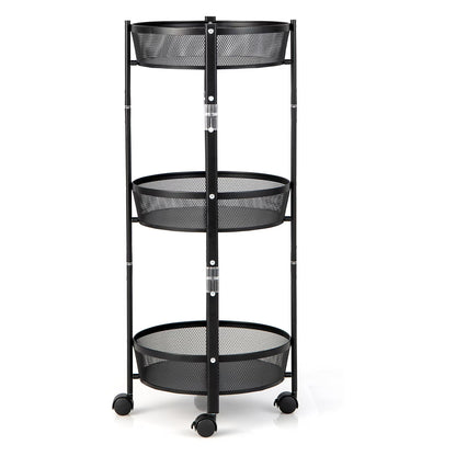 Chariot de Rangement Pliable 3 Niveaux – Gain de Place et Organisation Intelligente
