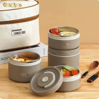 Boîte à Lunch Isotherme Multicouche en Acier Inoxydable – Élégance et Fraîcheur à Emporter