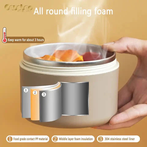 Boîte à Lunch Isotherme Multicouche en Acier Inoxydable – Élégance et Fraîcheur à Emporter
