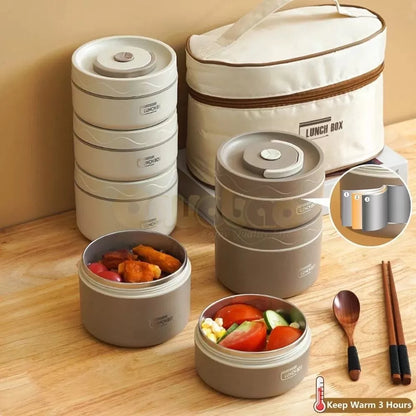 Boîte à Lunch Isotherme Multicouche en Acier Inoxydable – Élégance et Fraîcheur à Emporter