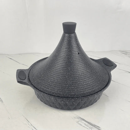 Tajine en granit de 28 cm, idéal pour une cuisson saine, homogène et pleine de saveurs pour tous vos plats marocains et mijotés européens.