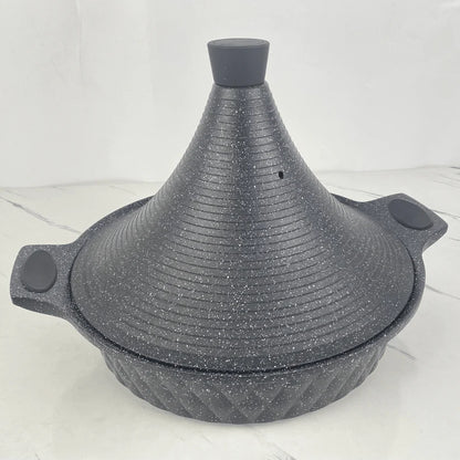 Tajine en granit de 28 cm, idéal pour une cuisson saine, homogène et pleine de saveurs pour tous vos plats marocains et mijotés européens.