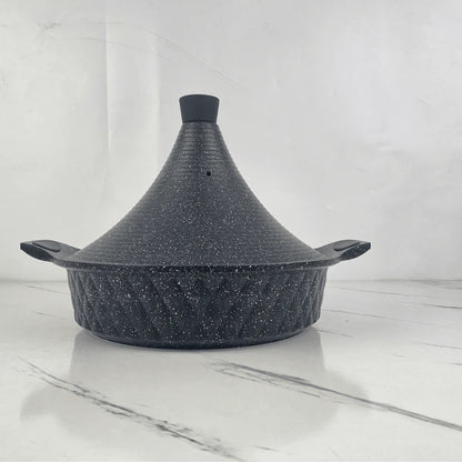 Tajine en granit de 28 cm, idéal pour une cuisson saine, homogène et pleine de saveurs pour tous vos plats marocains et mijotés européens.