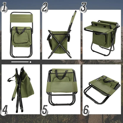 Chaise de Camping Pliable avec Sac Isotherme Intégré – Portable, Légère et Ultra Résistante