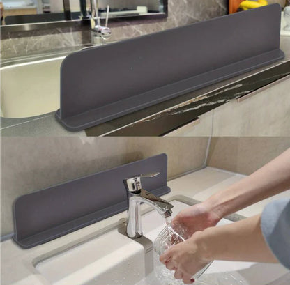 Tapis protecteur en silicone pour évier - Protection anti-éclaboussures et égouttage vaisselle, gris.