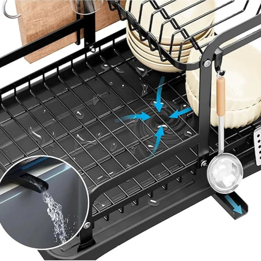 Égouttoir à vaisselle VIO gain de place (2 niveaux) – Noir