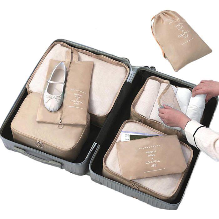 Set Organisateur de Valise 7 Pièces – Sacs de Rangement Voyage Pratiques et Élégants