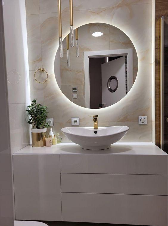 Le miroir LED rond  (60×60 cm)
