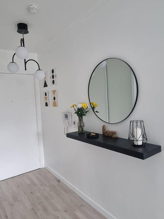 Miroir Rond avec Étagère – Une Touche d’Élégance et de Praticité !