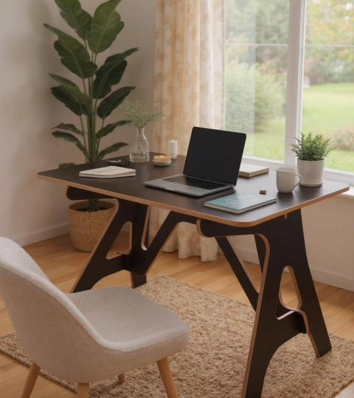 Bureau Noir Moderne – Espace de Travail Polyvalent et Élégant