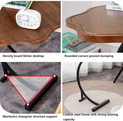 Table d’appoint en forme de C – Élégance florale et fonctionnalité moderne