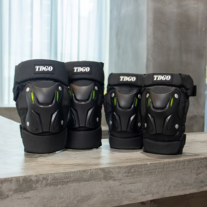 Kit de Protection Moto 4 Pièces – Genouillères et Coudières Renforcées avec Bandes Réfléchissantes – Sécurité et Confort pour Motards