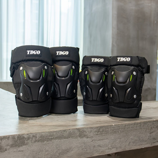 Kit de Protection Moto 4 Pièces – Genouillères et Coudières Renforcées avec Bandes Réfléchissantes – Sécurité et Confort pour Motards