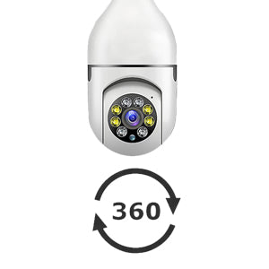 Caméra Ampoule WiFi 360° HD Motorisée – Vision Nocturne &amp; Audio Bidirectionnel