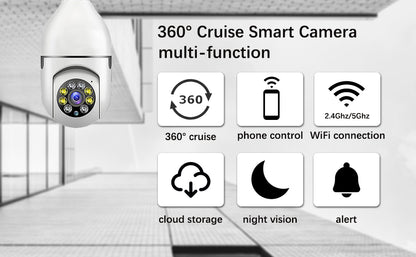 Caméra Ampoule WiFi 360° HD Motorisée – Vision Nocturne &amp; Audio Bidirectionnel