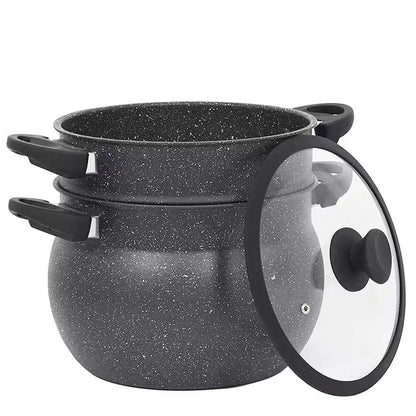 Couscoussier Granit Premium – Couscous Parfait Sans Coller (4L–10L)