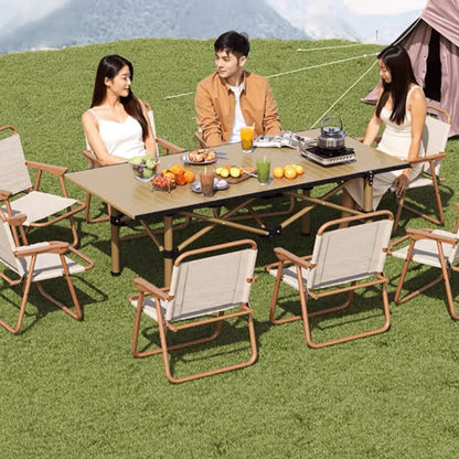 Table Pliante de Camping avec 4 Chaises – Set Pique-Nique Portable pour Jardin, Terrasse, Plage