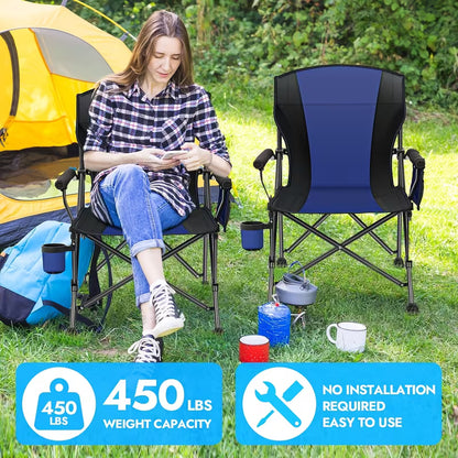 Chaise de Camping Luxe Pliable – Confort Absolu & Stabilité Renforcée pour Vos Moments en Plein Air