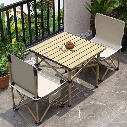 Ensemble Table Compacte & 4 Chaises Pliantes – Parfait pour vos Sorties d’Été !
