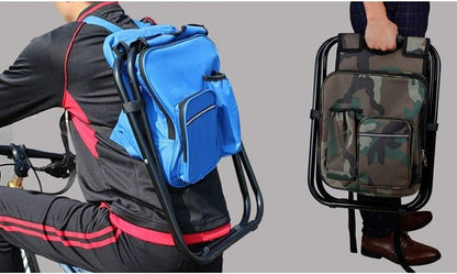 Tabouret Pliable Sac à Dos Glacière - Idéal pour les Activités de Plein Air