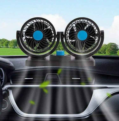 Ventilateur de Voiture Double Tête 360° – Refroidissement Puissant et Silencieux 12V/24V