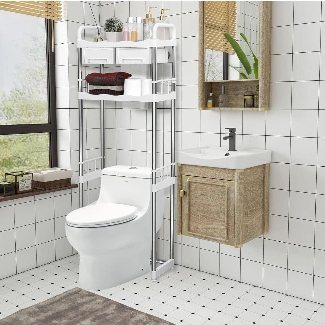 Optimisez l'Espace de Votre Salle de Bain avec ce Meuble de Rangement au-dessus des Toilettes