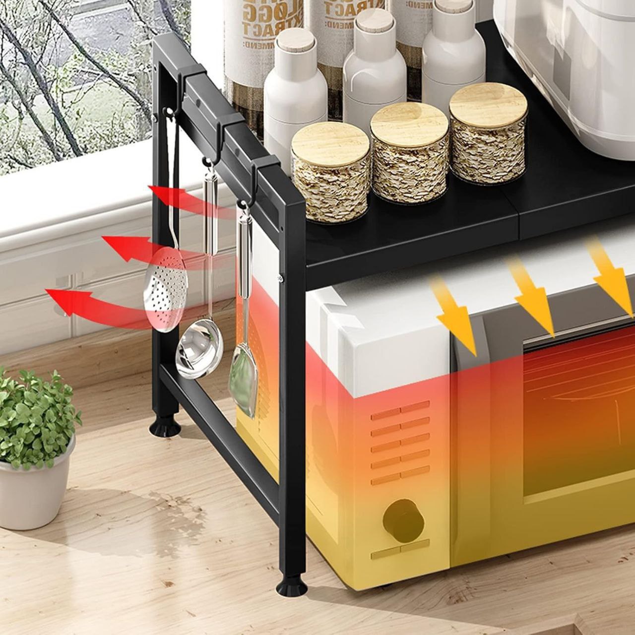 Étagère de Rangement pour Micro-Ondes – Support Pratique et Durable pour la Cuisine