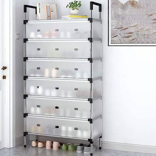 Armoire à Chaussures Moderne à Tiroirs – Rangement Élégant, Transparent et Multifonctionnel