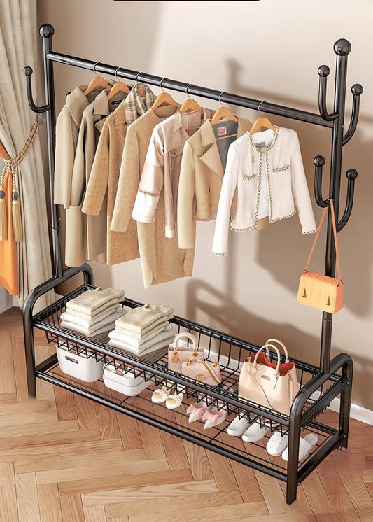 Porte-vêtements sur roulettes – Design moderne et rangement malin
