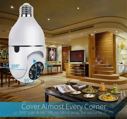 Caméra Ampoule WiFi 360° HD Motorisée – Vision Nocturne &amp; Audio Bidirectionnel