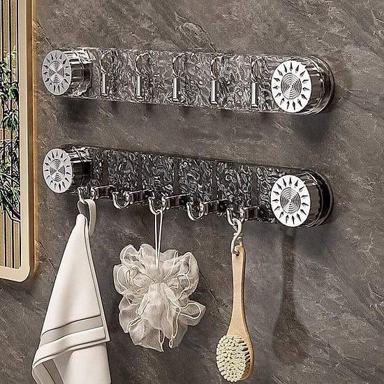 Porte-Crochets Mural Transparent – Fixation Facile, Rangement Élégant