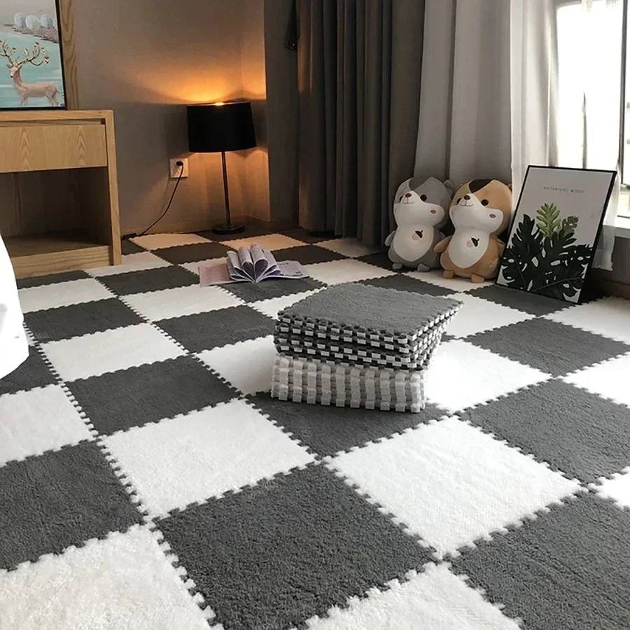 Tapis en Mousse Douce à Dalles Emboîtables – Élégance et Confort Modulables