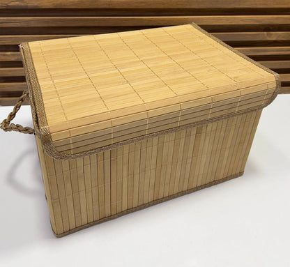 Lot de 3 Boîtes de Rangement en Bambou avec Couvercles – Organisation & Déco Naturelle