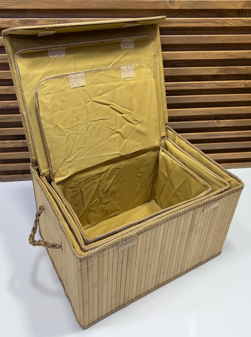 Lot de 3 Boîtes de Rangement en Bambou avec Couvercles – Organisation & Déco Naturelle